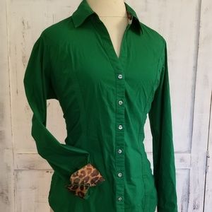 Cheetah accented dress shirt